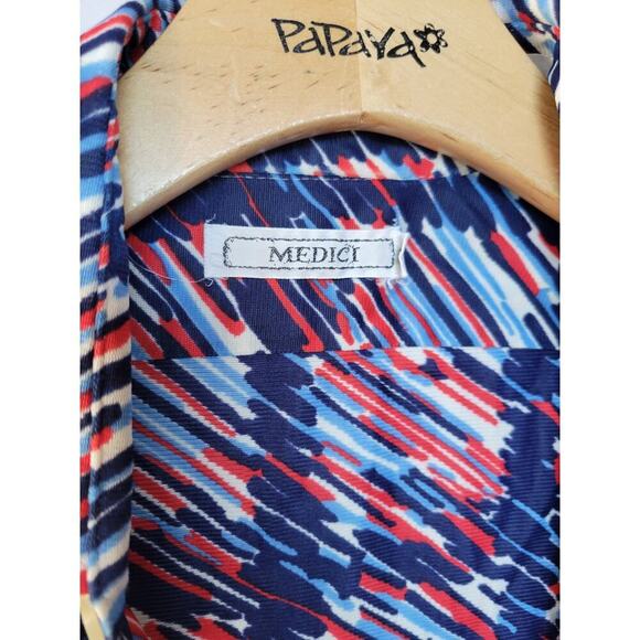 Medici Men’s Multi-Color Long Sleeve Button-Down Shirt – Medium - Picture 7 of 8